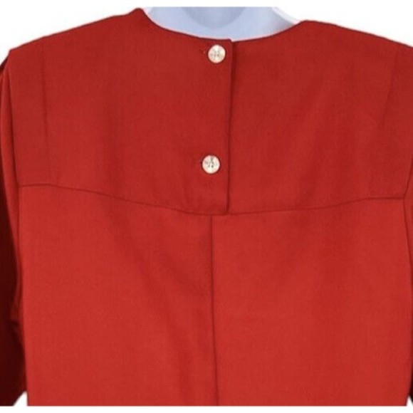 Vintage 90s Red White Modest Short Sleeve Shift Dress Womens Size 10 Ms Chaus - Picture 4 of 10